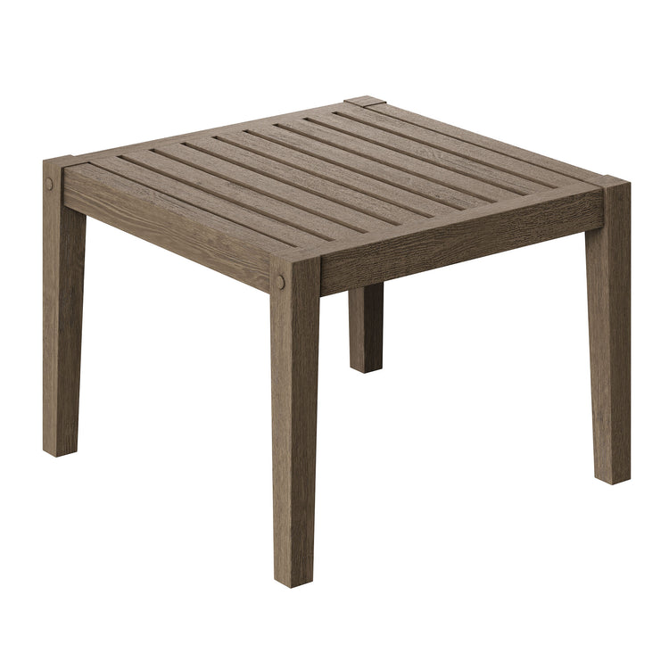 Northlake 3-Piece Outdoor Teak Wood Furniture Set with Chaise Lounges and Side Table - Flint Gray