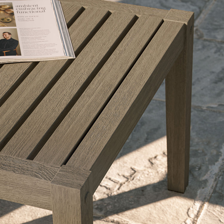 Northlake Square Outdoor Patio Teak Side Table - Default Title