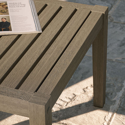 Northlake Square Outdoor Patio Teak Side Table - Default Title