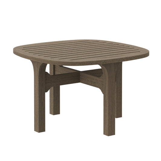 Saratoga Square Outdoor Patio Teak Wood Side Table - Default Title