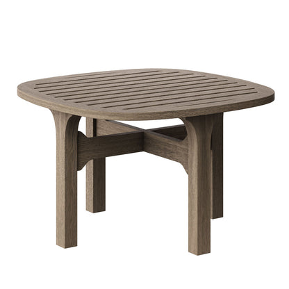 Saratoga 4-Piece Outdoor Teak Wood Furniture Set - Flint Gray