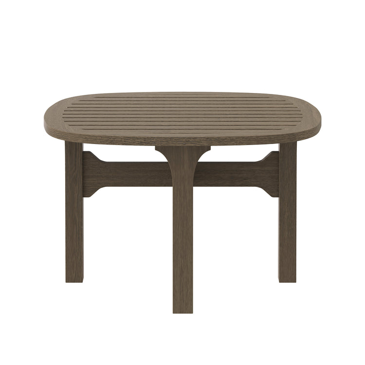 Saratoga Square Outdoor Patio Teak Wood Side Table - Default Title