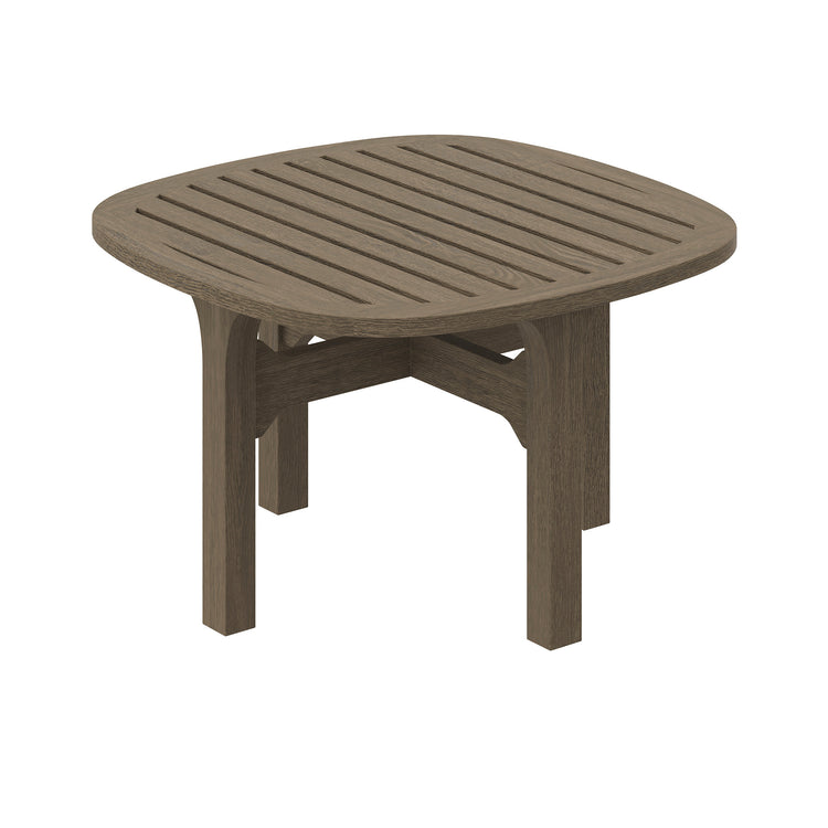 Saratoga Square Outdoor Patio Teak Wood Side Table - Default Title