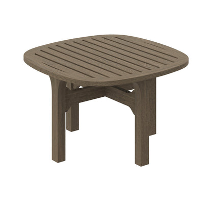 Saratoga Square Outdoor Patio Teak Wood Side Table - Default Title