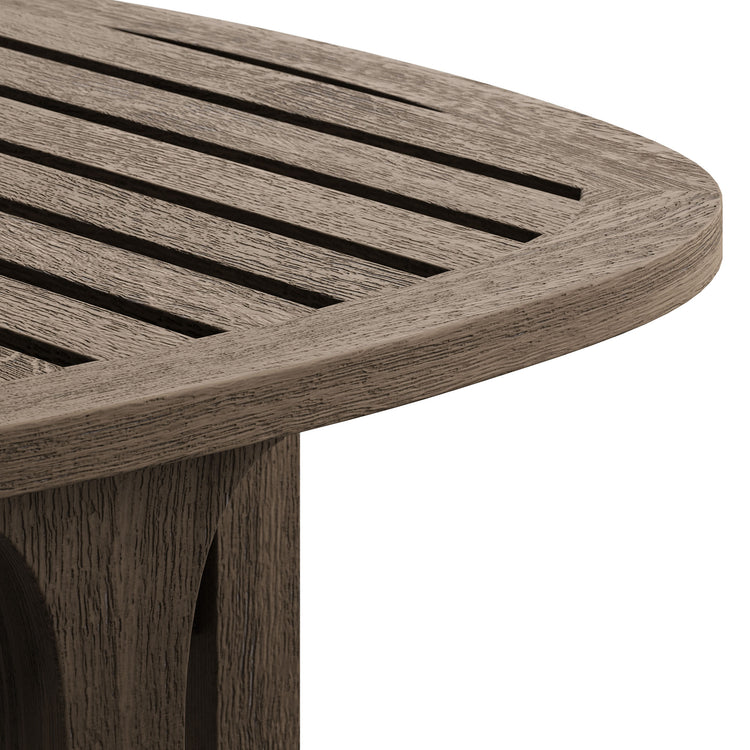 Saratoga 3-Piece Outdoor Teak Wood Furniture Set with Lounge Chairs and Side Table - Flint Gray