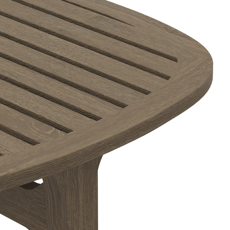 Saratoga Square Outdoor Patio Teak Wood Side Table - Default Title