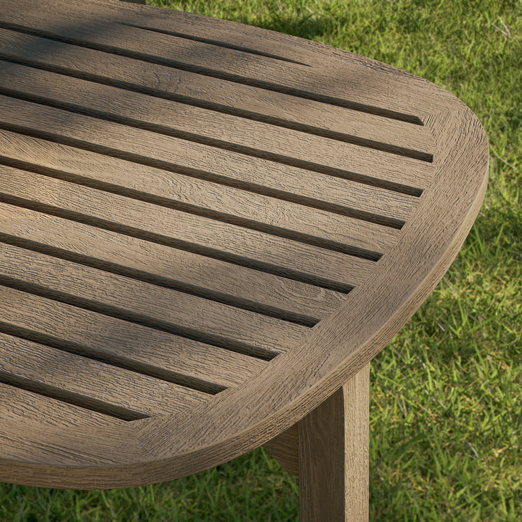 Saratoga Square Outdoor Patio Teak Wood Side Table - Default Title