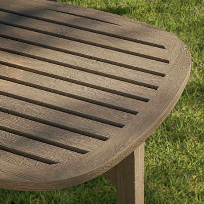 Saratoga Square Outdoor Patio Teak Wood Side Table - Default Title