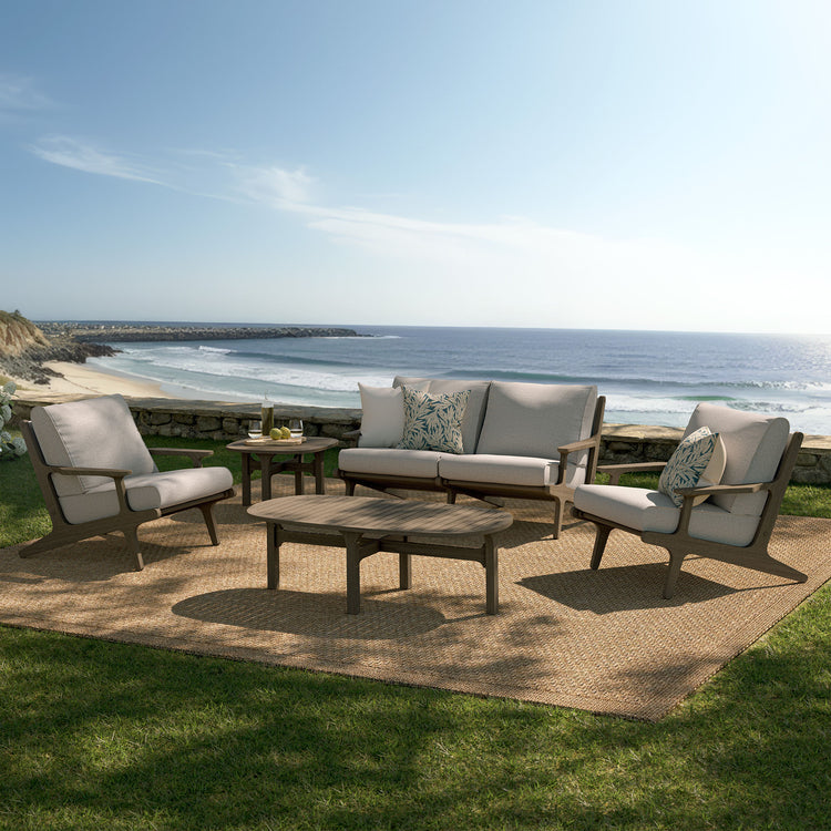 Saratoga 5-Piece Outdoor Teak Wood Furniture Set - Pebble