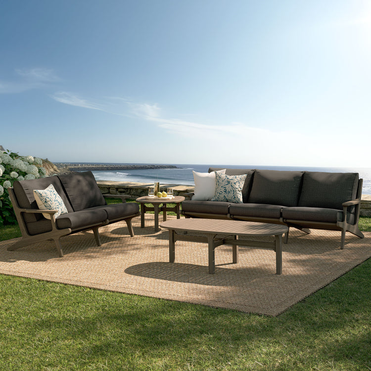 Saratoga 4-Piece Outdoor Teak Wood Furniture Set - Flint Gray