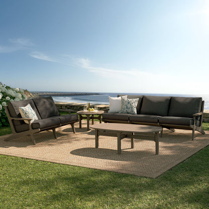 Saratoga 4-Piece Outdoor Teak Wood Furniture Set - Flint Gray