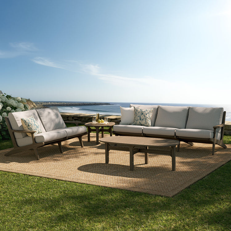 Saratoga 4-Piece Outdoor Teak Wood Furniture Set - Pebble