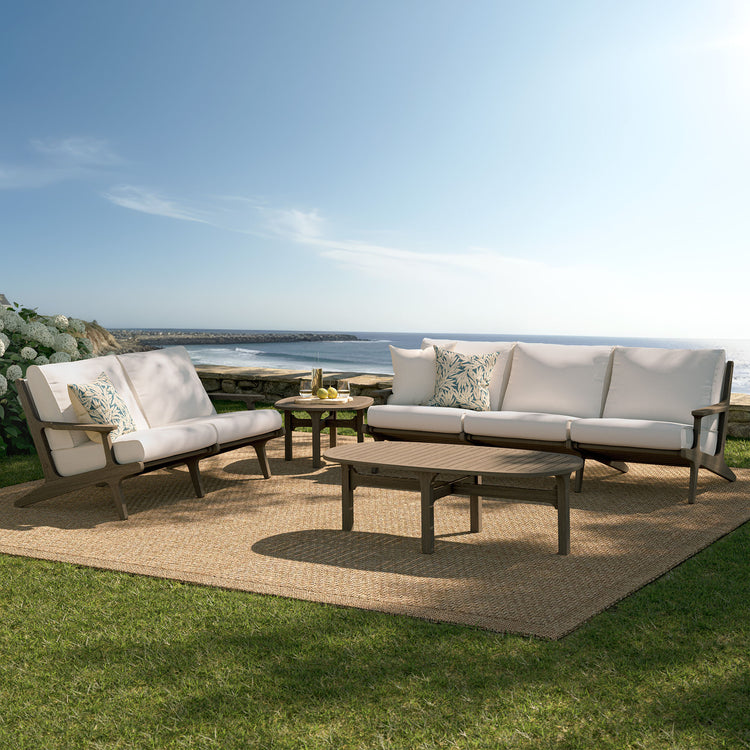 Saratoga 4-Piece Outdoor Teak Wood Furniture Set - Weathered Gray