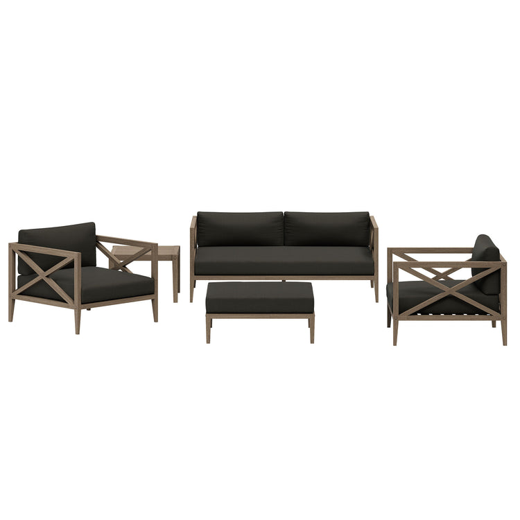 Northlake 5-Piece Outdoor Teak Wood Furniture Set - Flint Gray