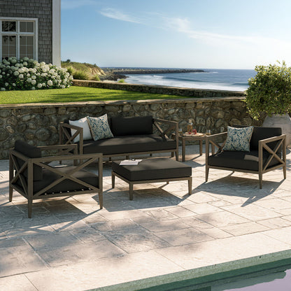 Northlake 5-Piece Outdoor Teak Wood Furniture Set - Flint Gray