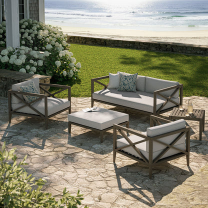 Northlake 5-Piece Outdoor Teak Wood Furniture Set - Pebble