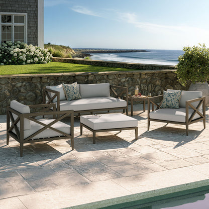 Northlake 5-Piece Outdoor Teak Wood Furniture Set - Pebble
