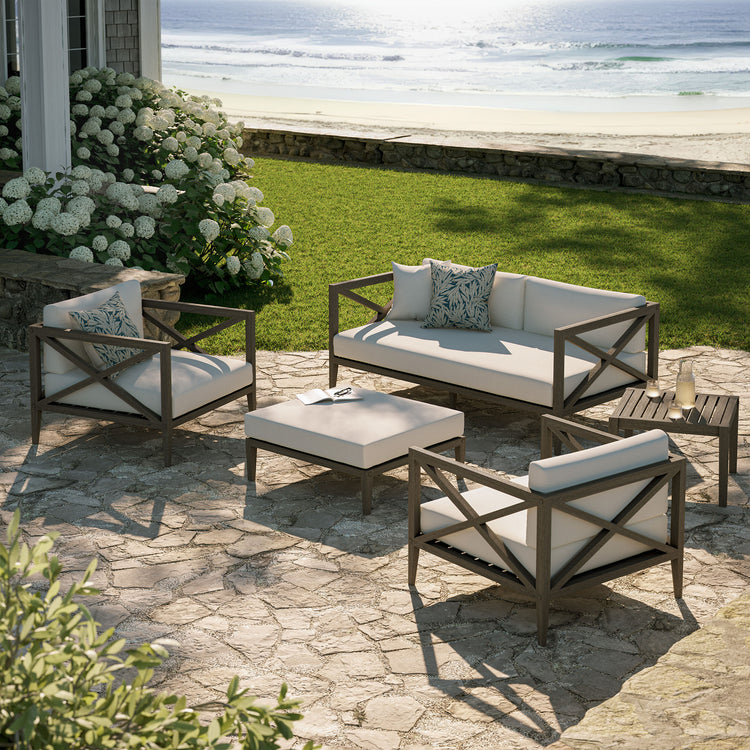 Northlake 5-Piece Outdoor Teak Wood Furniture Set - Weathered Gray