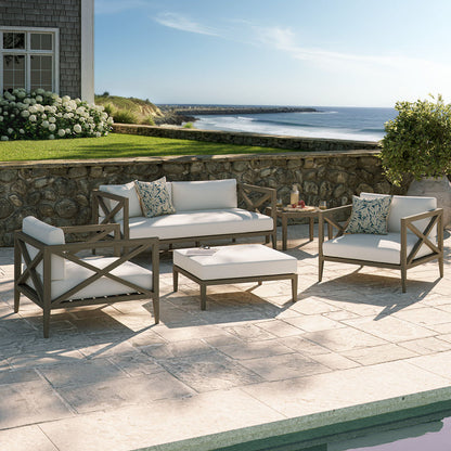 Northlake 5-Piece Outdoor Teak Wood Furniture Set - Weathered Gray