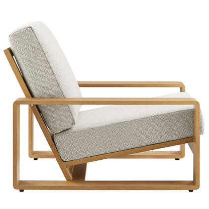 Lirienne 4-Piece Outdoor Patio Aluminum Faux Wood Furniture Set - Ivory Natural