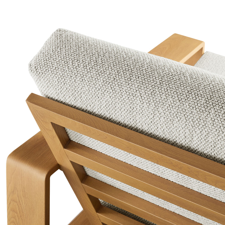 Lirienne Outdoor Patio Aluminum Faux Wood Armchair - Ivory Natural