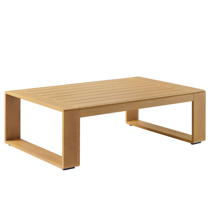 Lirienne Outdoor Patio Aluminum Faux Wood Coffee Table - Default Title