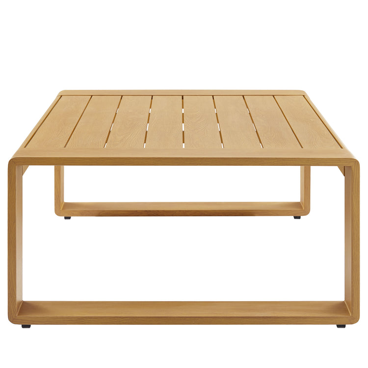 Lirienne Outdoor Patio Aluminum Faux Wood Coffee Table - Default Title