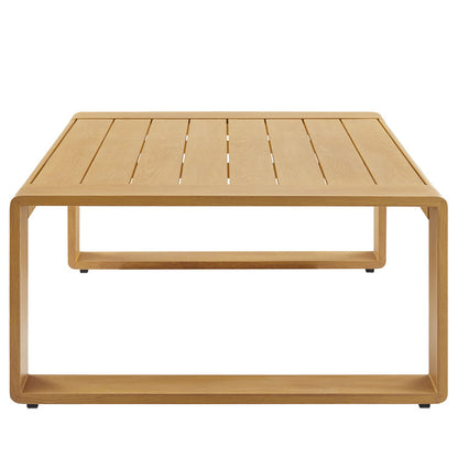 Lirienne Outdoor Patio Aluminum Faux Wood Coffee Table - Default Title
