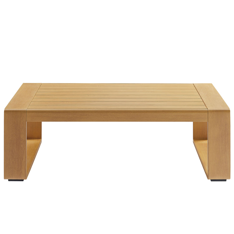 Lirienne Outdoor Patio Aluminum Faux Wood Coffee Table - Default Title