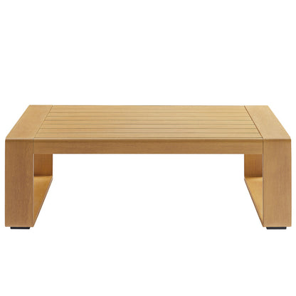 Lirienne Outdoor Patio Aluminum Faux Wood Coffee Table - Default Title