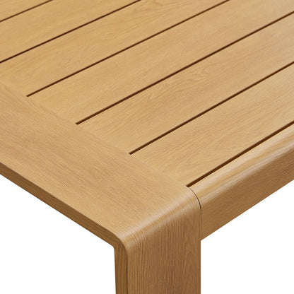 Lirienne Outdoor Patio Aluminum Faux Wood Coffee Table - Default Title