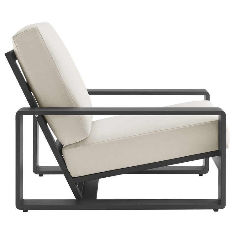 Lirienne Outdoor Patio Aluminum Armchair - Cream Gray