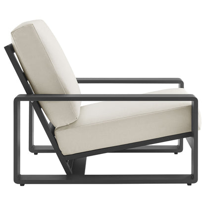 Lirienne 4-Piece Outdoor Patio Aluminum Furniture Set - Cream Gray