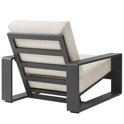 Lirienne Outdoor Patio Aluminum Armchair - Cream Gray
