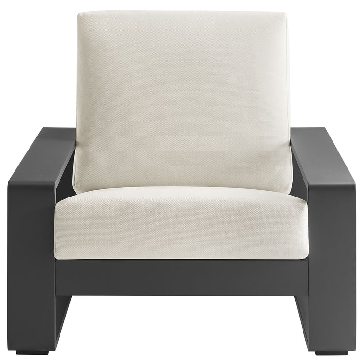Lirienne Outdoor Patio Aluminum Armchair - Cream Gray