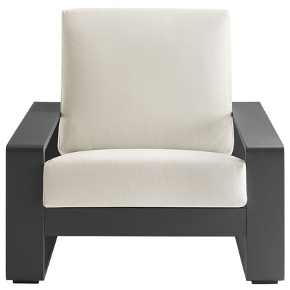 Lirienne Outdoor Patio Aluminum Armchair - Cream Gray