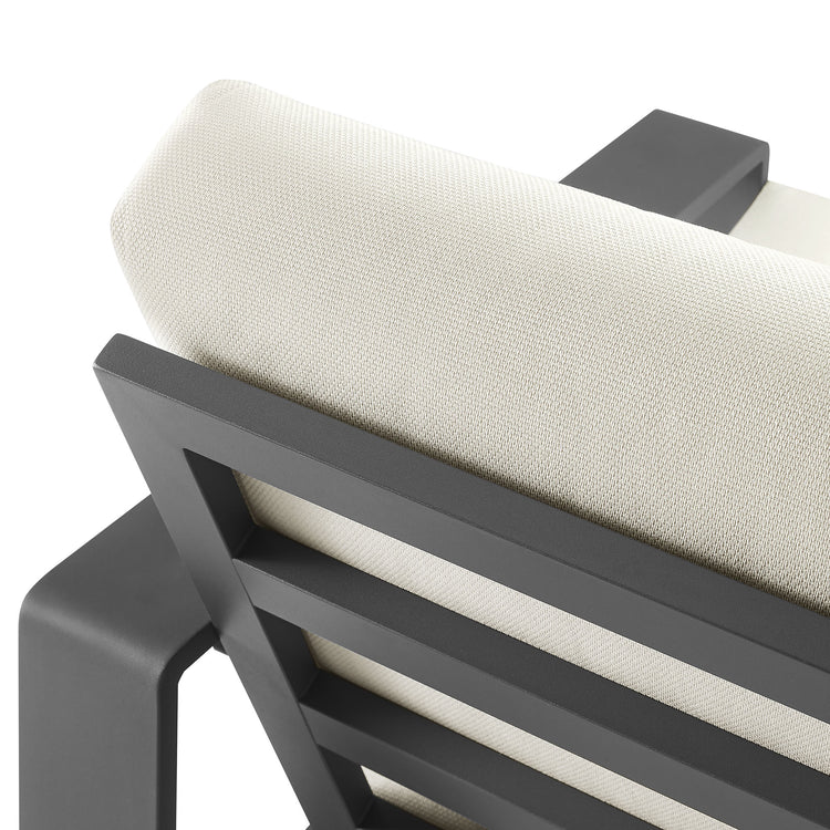 Lirienne Outdoor Patio Aluminum Armchair - Cream Gray