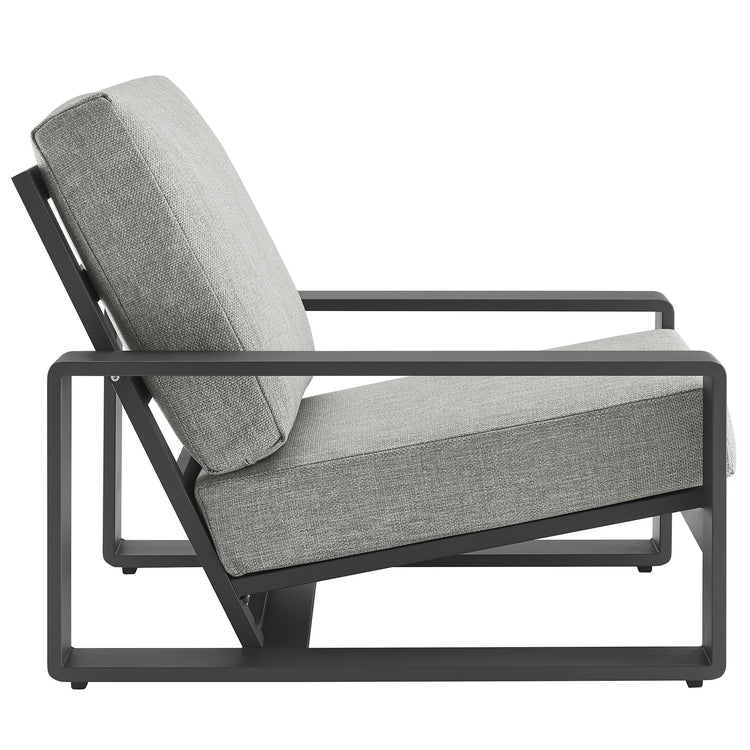 Lirienne 4-Piece Outdoor Patio Aluminum Furniture Set - Light Gray