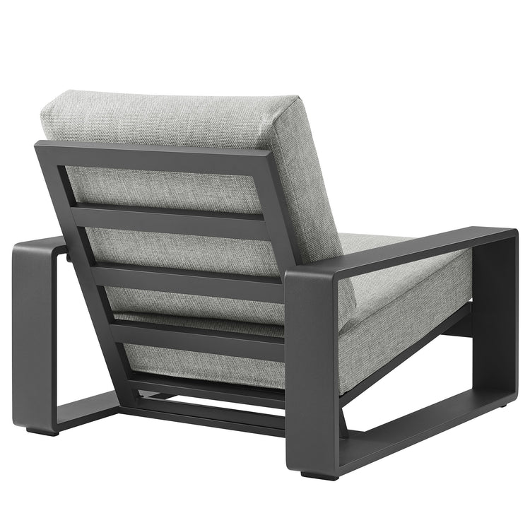 Lirienne Outdoor Patio Aluminum Armchair - Light Gray Gray