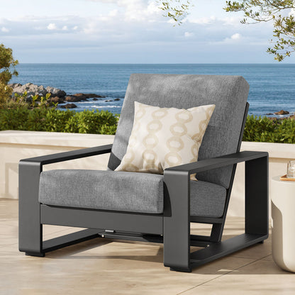 Lirienne Outdoor Patio Aluminum Armchair - Light Gray Gray