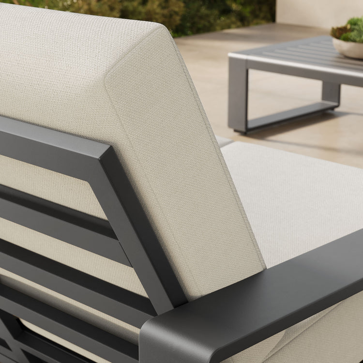 Lirienne Outdoor Patio Aluminum Loveseat - Cream Gray