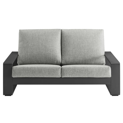 Lirienne Outdoor Patio Aluminum Loveseat - Light Gray Gray