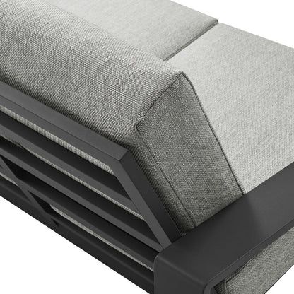 Lirienne Outdoor Patio Aluminum Loveseat - Light Gray Gray