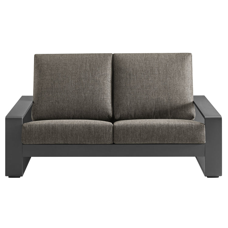 Lirienne Outdoor Patio Aluminum Loveseat - Smoke Gray