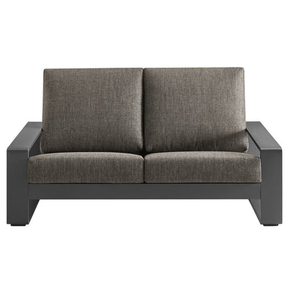 Lirienne Outdoor Patio Aluminum Loveseat - Smoke Gray