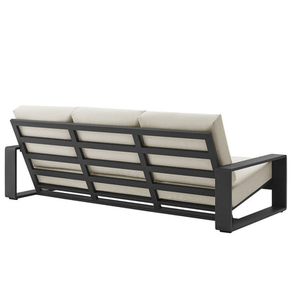Lirienne Outdoor Patio Aluminum Sofa - Cream Gray