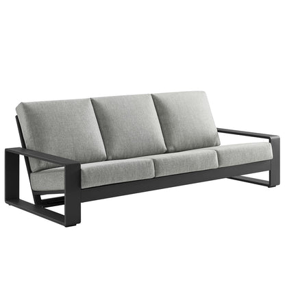 Lirienne Outdoor Patio Aluminum Sofa - Light Gray Gray