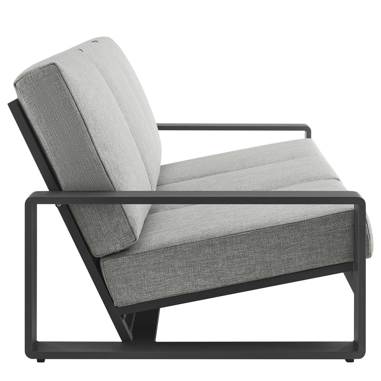Lirienne Outdoor Patio Aluminum Sofa - Light Gray Gray