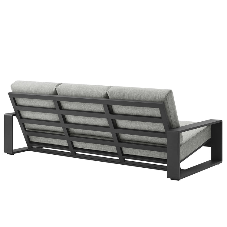 Lirienne Outdoor Patio Aluminum Sofa - Light Gray Gray