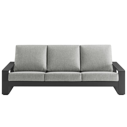 Lirienne Outdoor Patio Aluminum Sofa - Light Gray Gray